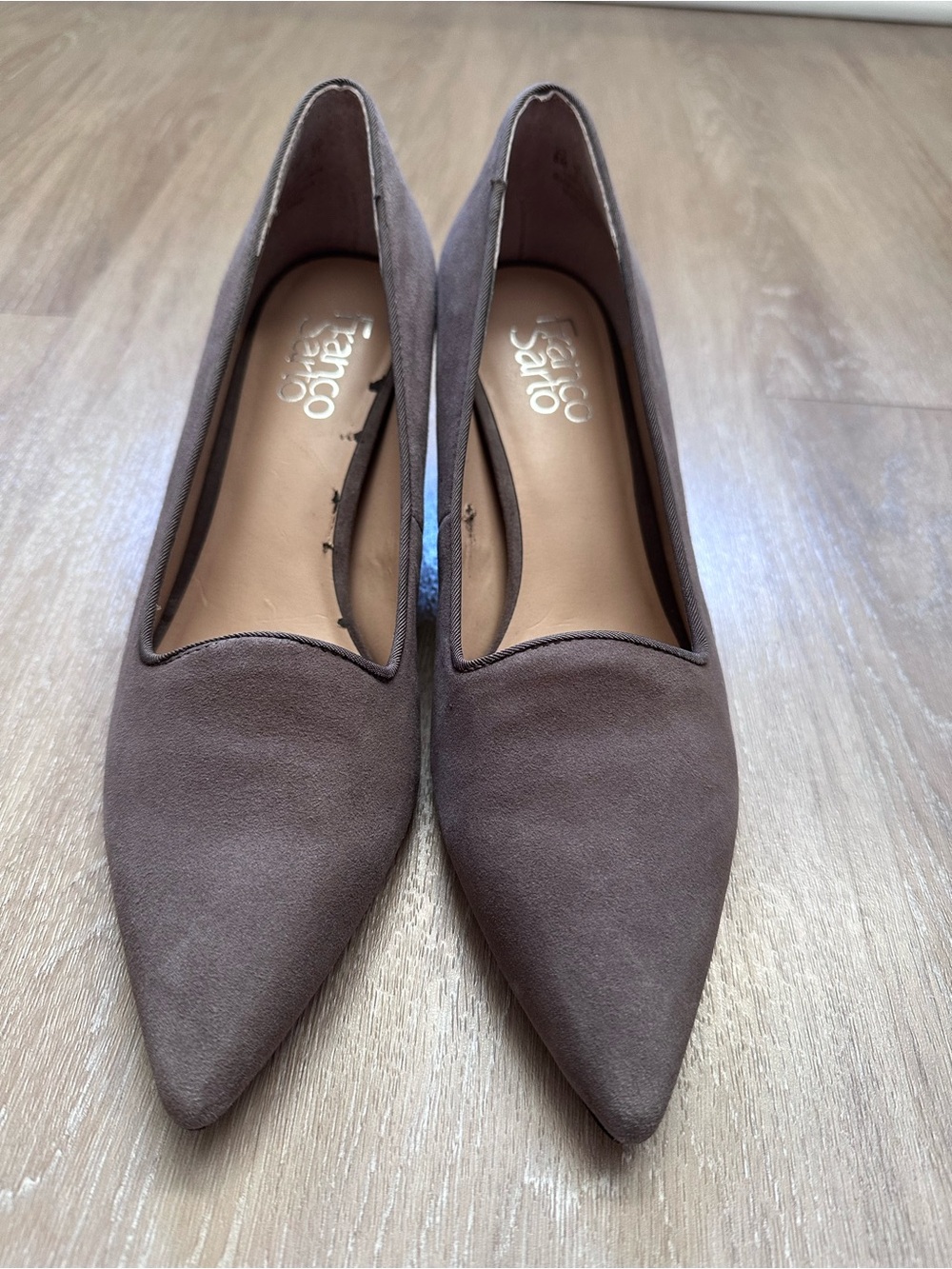 Franco Sarto Taupe Gray Pointed Toe Pumps Heels Size 8M